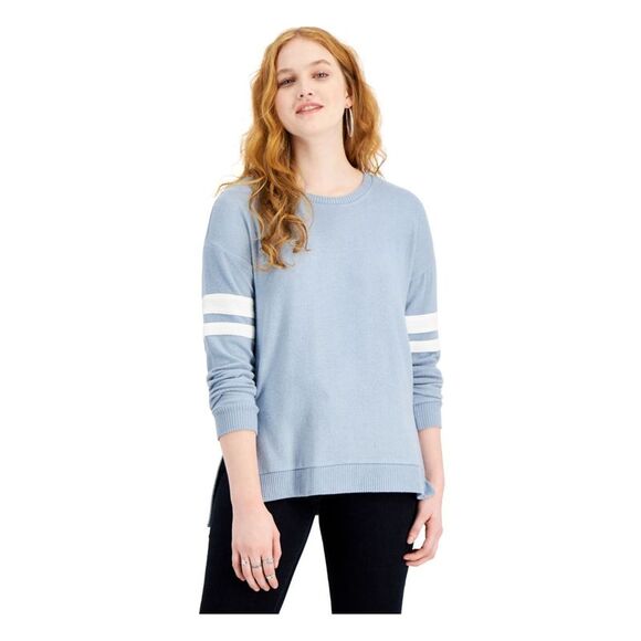 HIPPIE ROSE Tops - HIPPIE ROSE Womens Top Light Blue Long Sleeve Crew Neck Heather Juniors M